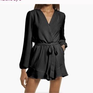 Fraiche by J Glitter Flared Tie waist long sleeve romper  fairy glam size M